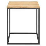 Zora Square Wood and Metal Side Table by Lefancy