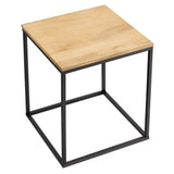 Zora Square Wood and Metal Side Table by Lefancy