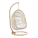 Amalie Wicker Rattan Outdoor Patio Rattan Swing Chair by Lefancy