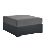 Tahoe Outdoor Patio Powder-Coated Aluminum Ottoman by Lefancy