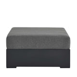 Tahoe Outdoor Patio Powder-Coated Aluminum Ottoman by Lefancy