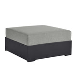 Tahoe Outdoor Patio Powder-Coated Aluminum Ottoman by Lefancy