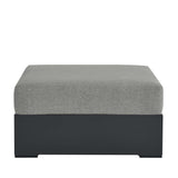 Tahoe Outdoor Patio Powder-Coated Aluminum Ottoman by Lefancy