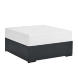 Tahoe Outdoor Patio Powder-Coated Aluminum Ottoman by Lefancy