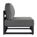 Tahoe Outdoor Patio Powder-Coated Aluminum Modular Armless Chair by Lefancy