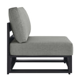 Tahoe Outdoor Patio Powder-Coated Aluminum Modular Armless Chair by Lefancy