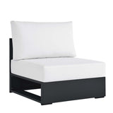 Tahoe Outdoor Patio Powder-Coated Aluminum Modular Armless Chair by Lefancy