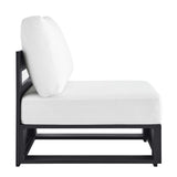 Tahoe Outdoor Patio Powder-Coated Aluminum Modular Armless Chair by Lefancy