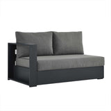 Tahoe Outdoor Patio Powder-Coated Aluminum Modular Left-Facing Loveseat by Lefancy