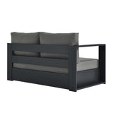 Tahoe Outdoor Patio Powder-Coated Aluminum Modular Left-Facing Loveseat by Lefancy