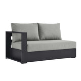 Tahoe Outdoor Patio Powder-Coated Aluminum Modular Left-Facing Loveseat by Lefancy