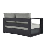 Tahoe Outdoor Patio Powder-Coated Aluminum Modular Left-Facing Loveseat by Lefancy