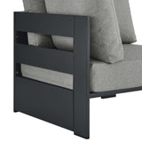 Tahoe Outdoor Patio Powder-Coated Aluminum Modular Corner Chair by Lefancy