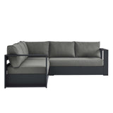 Tahoe 3-Piece Outdoor Patio Powder-Coated Aluminum Sectional Sofa Set by Lefancy