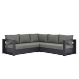 Tahoe 3-Piece Outdoor Patio Powder-Coated Aluminum Sectional Sofa Set by Lefancy