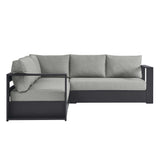 Tahoe 3-Piece Outdoor Patio Powder-Coated Aluminum Sectional Sofa Set by Lefancy