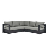 Tahoe 3-Piece Outdoor Patio Powder-Coated Aluminum Sectional Sofa Set by Lefancy