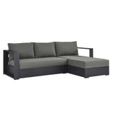 Tahoe 2-Piece Outdoor Patio Powder-Coated Aluminum Right-Facing Chaise Sectional Sofa Set by Lefancy