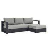 Tahoe 2-Piece Outdoor Patio Powder-Coated Aluminum Right-Facing Chaise Sectional Sofa Set by Lefancy