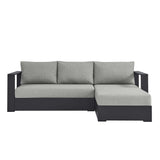 Tahoe 2-Piece Outdoor Patio Powder-Coated Aluminum Right-Facing Chaise Sectional Sofa Set by Lefancy