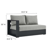 Tahoe 2-Piece Outdoor Patio Powder-Coated Aluminum Right-Facing Chaise Sectional Sofa Set by Lefancy