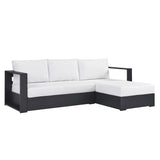 Tahoe 2-Piece Outdoor Patio Powder-Coated Aluminum Right-Facing Chaise Sectional Sofa Set by Lefancy