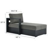 Tahoe 2-Piece Outdoor Patio Powder-Coated Aluminum Left-Facing Chaise Sectional Sofa Set by Lefancy