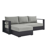 Tahoe 2-Piece Outdoor Patio Powder-Coated Aluminum Left-Facing Chaise Sectional Sofa Set by Lefancy