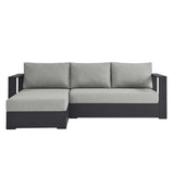 Tahoe 2-Piece Outdoor Patio Powder-Coated Aluminum Left-Facing Chaise Sectional Sofa Set by Lefancy