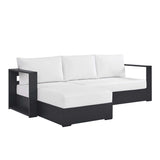 Tahoe 2-Piece Outdoor Patio Powder-Coated Aluminum Left-Facing Chaise Sectional Sofa Set by Lefancy