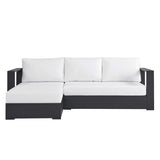 Tahoe 2-Piece Outdoor Patio Powder-Coated Aluminum Left-Facing Chaise Sectional Sofa Set by Lefancy