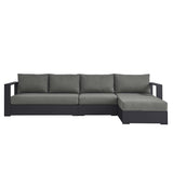 Tahoe 3-Piece Outdoor Patio Powder-Coated Aluminum Right-Facing Chaise Sectional Sofa Set by Lefancy