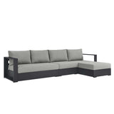 Tahoe 3-Piece Outdoor Patio Powder-Coated Aluminum Right-Facing Chaise Sectional Sofa Set by Lefancy