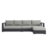 Tahoe 3-Piece Outdoor Patio Powder-Coated Aluminum Right-Facing Chaise Sectional Sofa Set by Lefancy