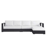 Tahoe 3-Piece Outdoor Patio Powder-Coated Aluminum Right-Facing Chaise Sectional Sofa Set by Lefancy