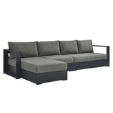 Tahoe 3-Piece Outdoor Patio Powder-Coated Aluminum Left-Facing Chaise Sectional Sofa Set by Lefancy