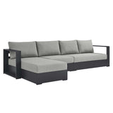 Tahoe 3-Piece Outdoor Patio Powder-Coated Aluminum Left-Facing Chaise Sectional Sofa Set by Lefancy