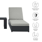 Tahoe 3-Piece Outdoor Patio Powder-Coated Aluminum Chaise Lounge Set by Lefancy