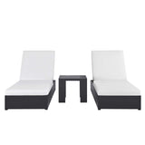 Tahoe 3-Piece Outdoor Patio Powder-Coated Aluminum Chaise Lounge Set by Lefancy