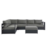 Tahoe 5-Piece Outdoor Patio Powder-Coated Aluminum Sectional Sofa Set by Lefancy