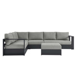 Tahoe 5-Piece Outdoor Patio Powder-Coated Aluminum Sectional Sofa Set by Lefancy