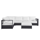 Tahoe 5-Piece Outdoor Patio Powder-Coated Aluminum Sectional Sofa Set by Lefancy