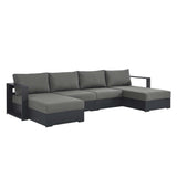 Tahoe 4-Piece Outdoor Patio Powder-Coated Aluminum Sectional Sofa Set by Lefancy