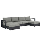 Tahoe 4-Piece Outdoor Patio Powder-Coated Aluminum Sectional Sofa Set by Lefancy