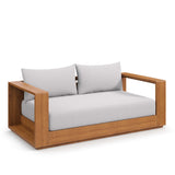 Tahoe Acacia Wood Outdoor Patio Acacia Wood Loveseat by Lefancy