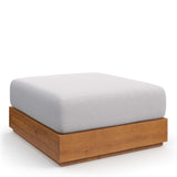 Tahoe Outdoor Patio Acacia Wood Ottoman by Lefancy