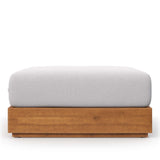 Tahoe Outdoor Patio Acacia Wood Ottoman by Lefancy