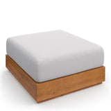 Tahoe Outdoor Patio Acacia Wood Ottoman by Lefancy