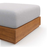 Tahoe Outdoor Patio Acacia Wood Ottoman by Lefancy