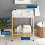 Kingsley 26" Gold Stainless Steel Bathroom Vanity by Lefancy